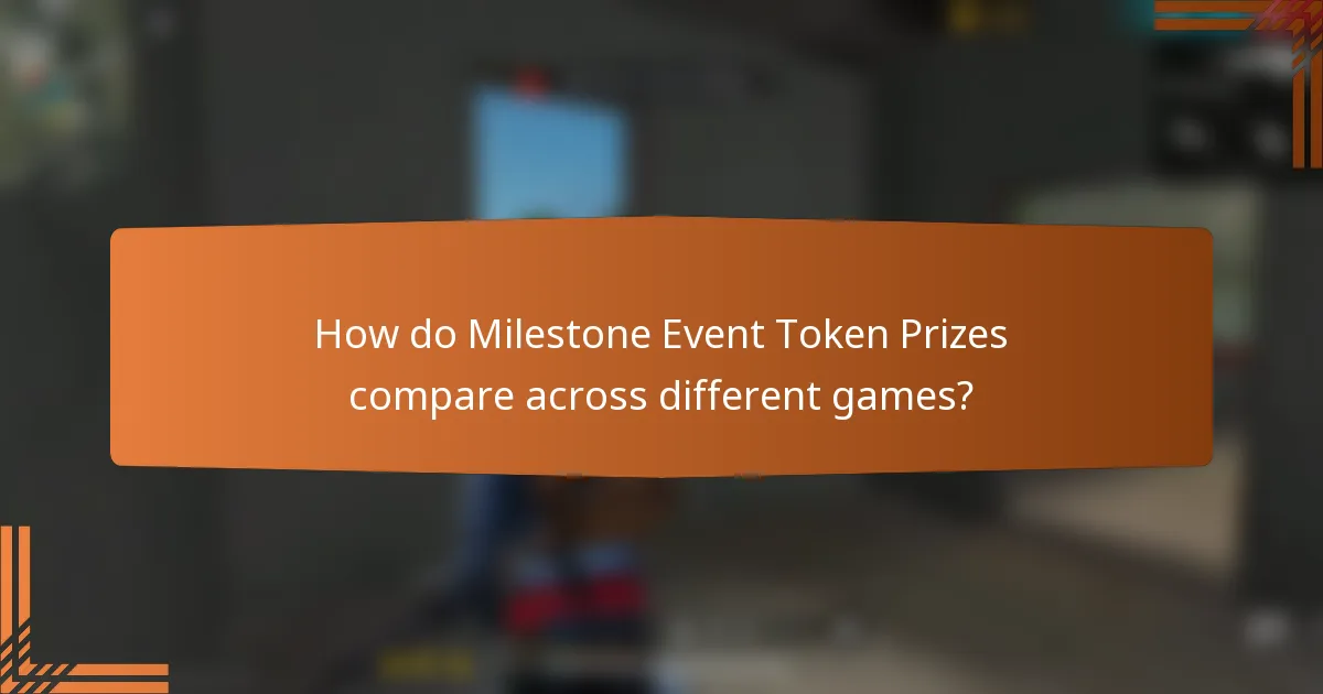 How do Milestone Event Token Prizes compare across different games?