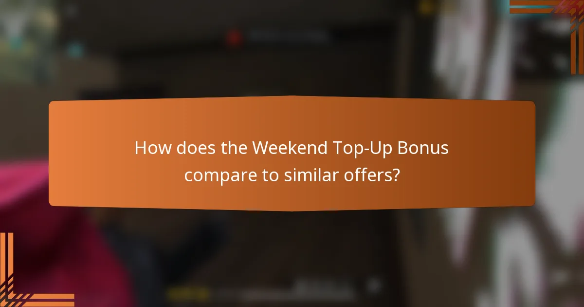 How does the Weekend Top-Up Bonus compare to similar offers?