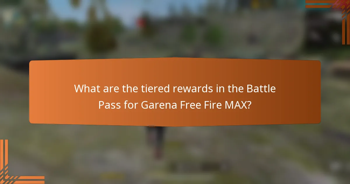 What are the tiered rewards in the Battle Pass for Garena Free Fire MAX?